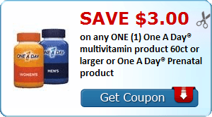 2 21813181 - ✂ Save $3.00 on any ONE (1) One A Day® multivitamin product 60ct or larger or One A Day® Prenatal product