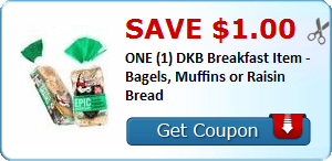 2 21837390 - ✂ Save $1.00 ONE (1) DKB Breakfast Item - Bagels, Muffins or Raisin Bread