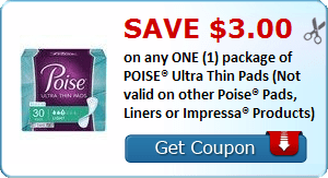 2 21843062 - ✂ Save $3.00 on any ONE (1) package of POISE® Ultra Thin Pads (Not valid on other Poise® Pads, Liners or Impressa® Products)
