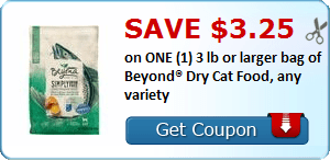 2 21844391 - ✂ Save $3.25 on ONE (1) 3 lb or larger bag of Beyond® Dry Cat Food, any variety