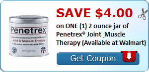 2 21845006 - ✂ Save $4.00 on ONE (1) 2 ounce jar of Penetrex® Joint & Muscle Therapy (Available at Walmart)