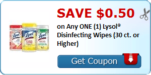 2 21870067 - ✂ Save $0.50 on Any ONE (1) Lysol® Disinfecting Wipes (30 ct. or Higher)