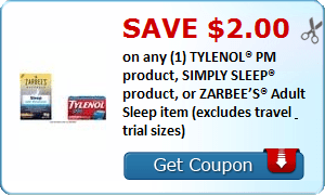 2 21821033 1 - ✂ Save $2.00 on any (1) TYLENOL® PM product, SIMPLY SLEEP® product, or ZARBEE’S® Adult Sleep item (excludes travel &amp; trial sizes)
