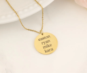 Large disc personalized necklace 1 1 300x251 - Personalized Large Disc Pendant Necklace $16.49 Shipped!