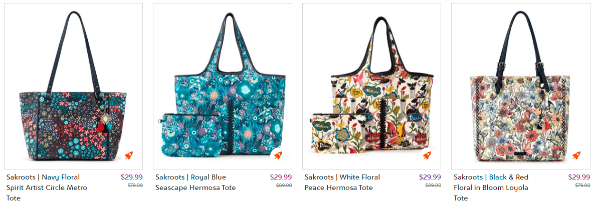 sak - Sakroots Totes All styles $29.99 + Extra 10% Off at Zulily (reg. up to $89)!