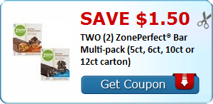 2 21922393 - ✂ Save $1.50 TWO (2) ZonePerfect® Bar Multi-pack (5ct, 6ct, 10ct or 12ct carton)