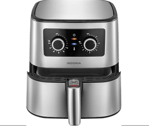 Insignia Analog Air Fryer Black 1 - Insignia 5-qt Analog Air Fryer Stainless Steel ONLY $49.99 (Reg $100)