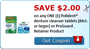 2 21924003 - ✂ Save $2.00 on any ONE (1) Polident® denture cleanser tablets (84ct. or larger) or ProGuard & Retainer Product